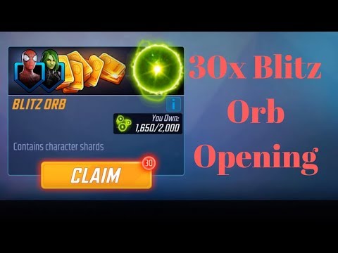 30x Blitz Orb Opening | Marvel Strike Force Orb Opening