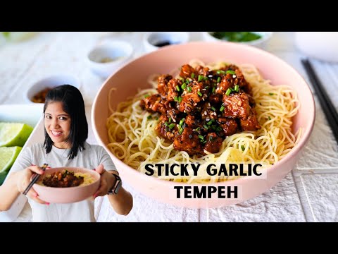 Sticky Garlic Sesame Tempeh Vegan Recipe