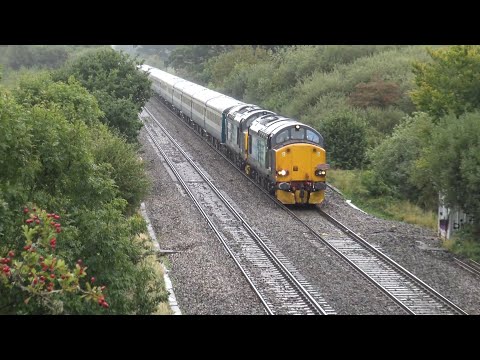 (4K) Direct Rail Service Class 37606 & 37602 Battles The Marchess Cornishman @Rewe 22.09.19