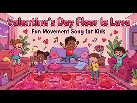 Valentine’s Day Floor Is Lava | Fun Movement Song for Kids | Jump & Play