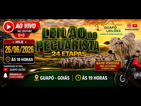 LEILÃO DE GADO EM GUAPÓ -  GOIÁS 26/06/2026
