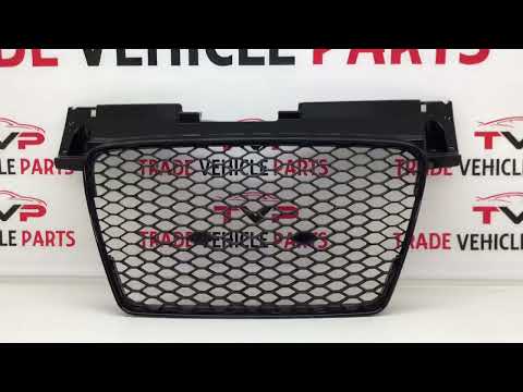 Fits Audi TT 2006-2014 Front Main Grille Gloss Black Honeycomb RS Look Badgeless video