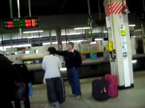 Sendai Railway Station, Japan - 2010, Alan offering a helping hand