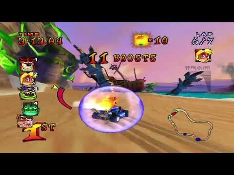 Crash Nitro Kart Inferno Island 7 Laps Fake Crash Part 1