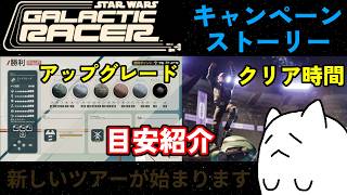 【SW:GR】キャンペーン攻略！各幕のストーリークリア時間や必要アップグレードレベル目安を紹介！【STAR WARS:Galactic Racer】【スター・ウォーズ：ギャラクティック・レーサー】