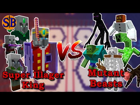 Super Illager king VS Mutant Beasts Monsters  | Minecraft mob Battle