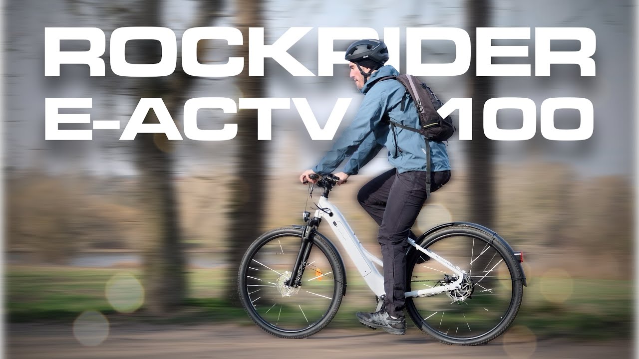 Location Vélo Électrique Rockrider E-ACTV 100 Cadre Bas - Vert Amande