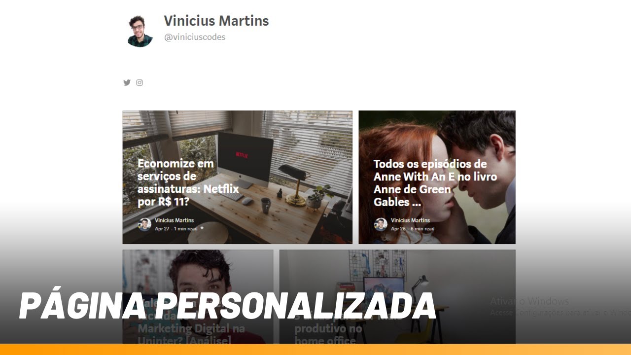 Página inicial personalizada no medium: guia rápido