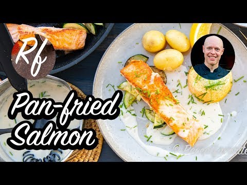 A basic recipe how to pan fry salmon in butter and oil. >