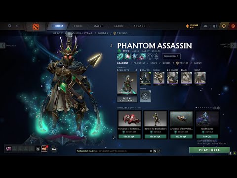 Dota 2 - Bane of the Deathstalkers Phantom Assasin set with ARCANA! AWESOME #dota2