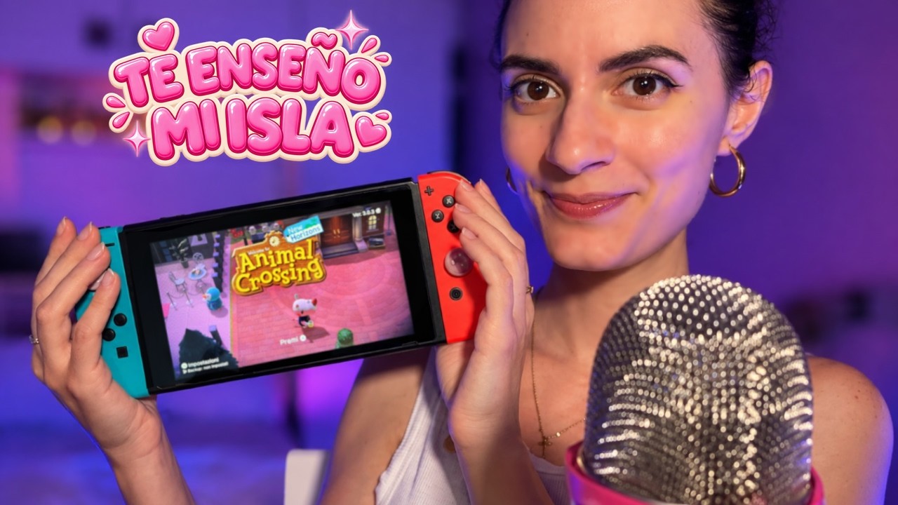 ASMR Te enseño mi Isla de Animal Crossing 🏝️ susurros cerca del micro 