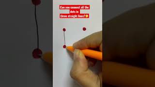 Can you connect all the dots in three straight lines? #math #youtube #mathtrick #shorts #learning