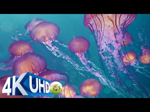 Beautiful Jellyfish Aquarium for Relaxation music in 4K   Sleep Relax Meditation, Study & Yoga
