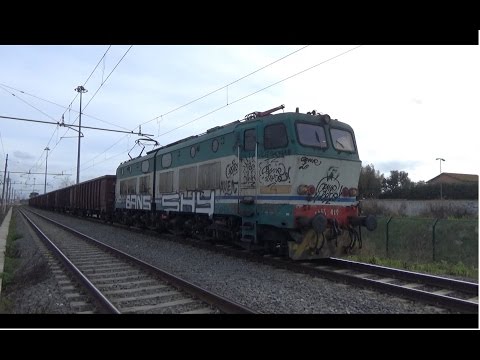 E655.419 sul MRS 67402 Pomezia - Cavatigozzi, in partenza da Pomezia