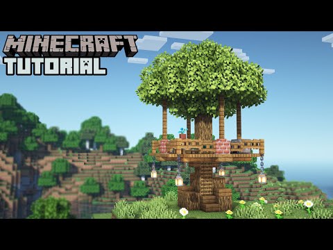 Minecraft - Simple Starter Treehouse Tutorial (How to Build)