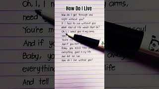 How Do I Live Lyrics- LeAnn Rimes #hearttouching #heartfeltmusic #lyrics #love #shorts #music