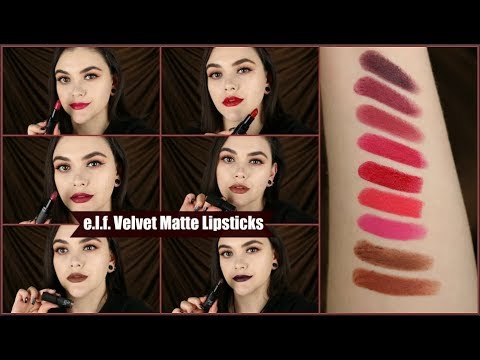 ELF VELVET MATTE LIPSTICKS REVIEW & SWATCHES! (ALL SHADES)
