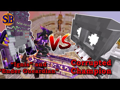 "Ignis" and "Ender Guardian" vs Corrupted Champion | Minecraft Mob Battle