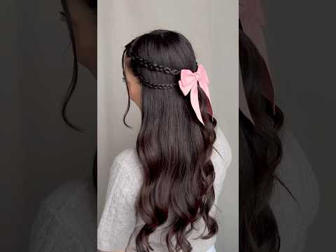 Cute easy hairstyles for long hair 🎀🩷 #hairstyle #hairtok #hair #hairtutorial #explorepage #shorts
