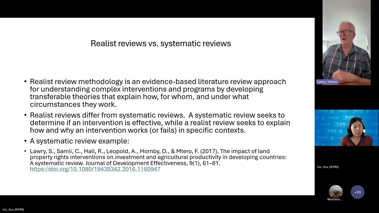 EnGendering Data Webinar: Realist Review of Land Tenure Reform in Sub-Saharan Africa