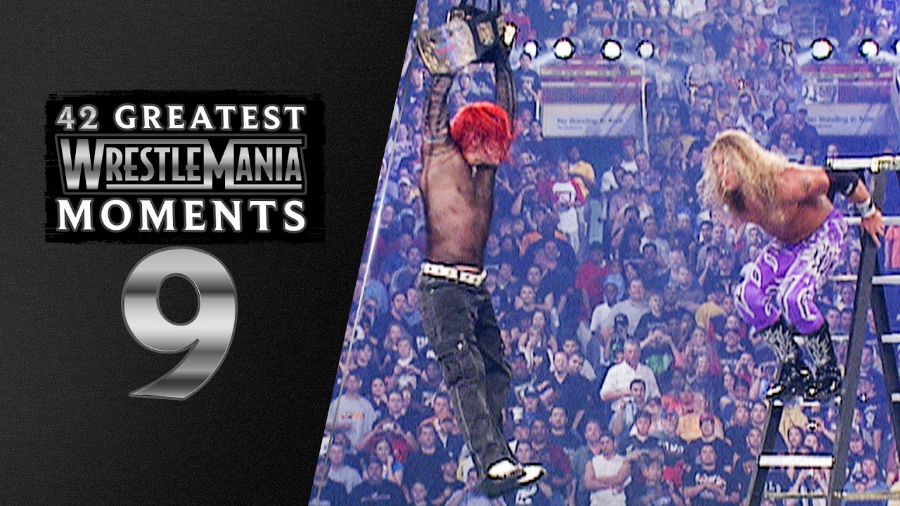 Edge spears Jeff Hardy off a 20-foot ladder | WrestleMania X-Seven: 42 Greatest WrestleMania Moments