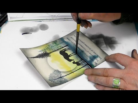 Horse and Foal on a Watercolour Background - A Lavinia Stamps Tutorial