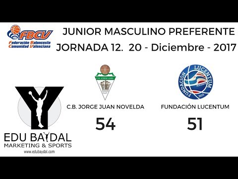 CLUB BALONCESTO JORGE JUAN NOVELDA - FUNDACION LUCENTUM ALICANTE. JUNIOR PREFERENTE