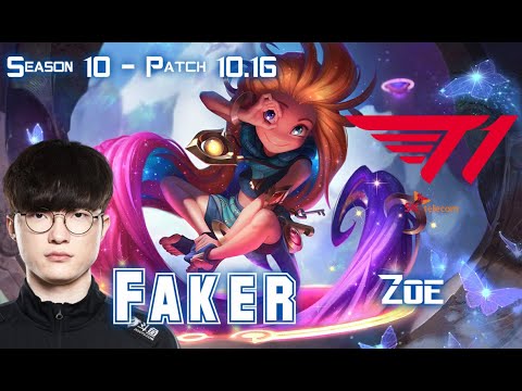 T1 Faker ZOE vs LULU Mid - Patch 10.16 KR Ranked