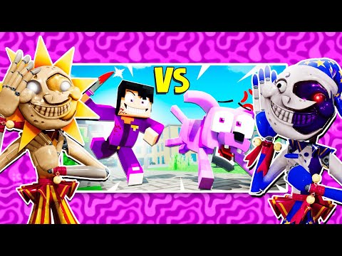Sun and Moon REACT to PURPLE DOG vs PURPLE GUY! Animation EnchantedMob