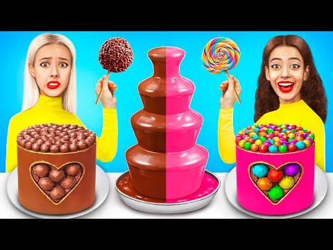 Chocolate Fountain Fondue Challenge | Candy & Chocolate Food Battle by RATATA