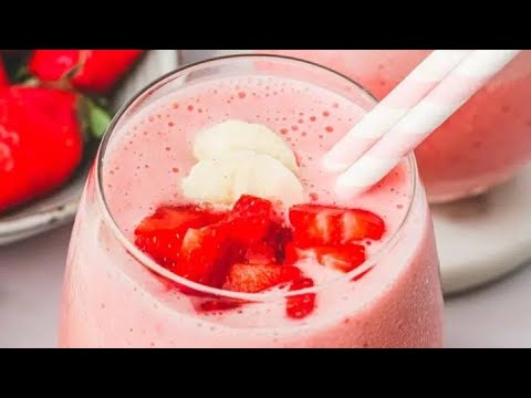 Easy Strawberry Milkshake Recipe | Strawberry Smoothie | Strawberry Milkshake Without Ice Cream