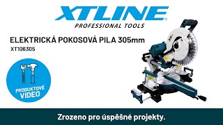 XTLINE Pokosová pila s pojezdem a laserem 2000 W, 305 mm XT106305