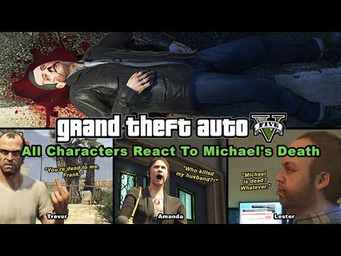 All Characters React To Michael's Death - GTA 5