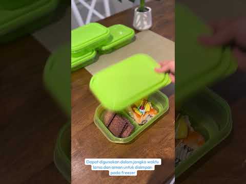 Gambar Kris Milly Wadah Makanan 2 Sekat 950 ml Set 5 pcs - Hijau