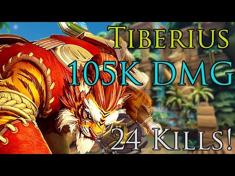 Tiberius's Tigron Fury! | 105K DPS/ 24 Kills! Paladins Gameplay