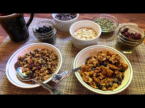 How to make the best dairy free healthy vegan granola - two different recipes and quick and easy
