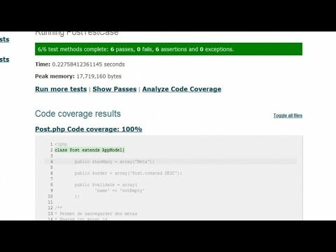 Tutoriel CakePHP Tester vos models