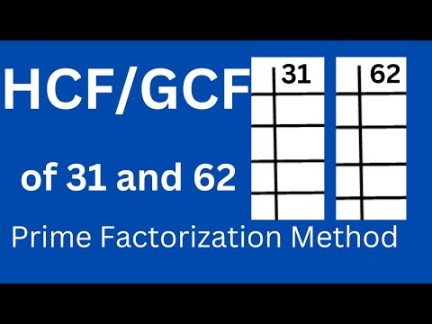 HCF of 31 and 62 by Prime Factorization Method