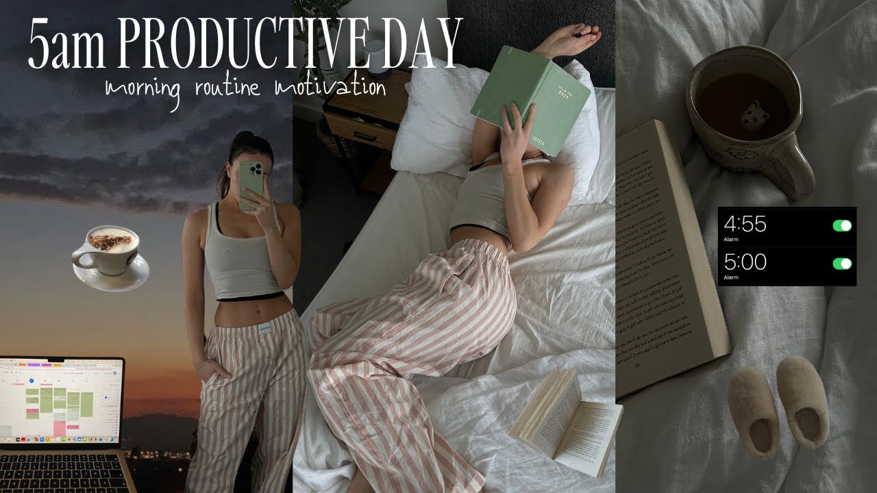 5am day in the life *motivating* 🌅 | tips for waking up early, new routine, productive work vlog