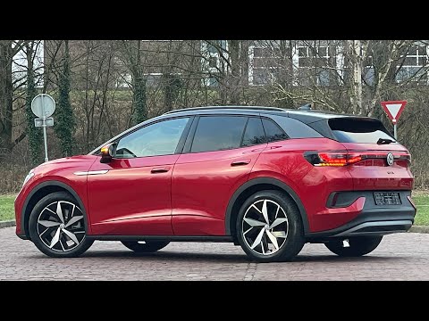 Volkswagen NEW ID4 GTX 2022 in 4K Kings Red Metal 20 inch "Ystad"  Walk arond & detail inside