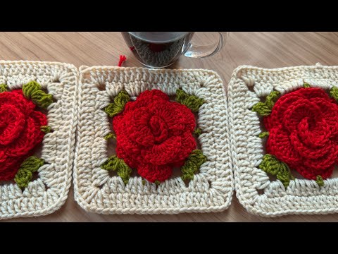 How to Crochet a Rose Granny Square | Step byStep Tutorial 💯🌹