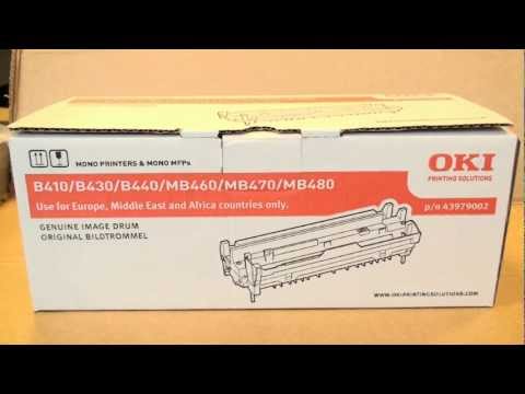 Oki B 410 (43979002), juodas būgnas video