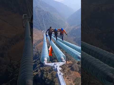 Working on high voltage transmission line