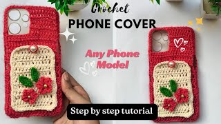 Crochet Phone Cover Tutorial❤️✨ Beginner Friendly Tutorial | Superrrr easy!!! #phonecover #crochet 