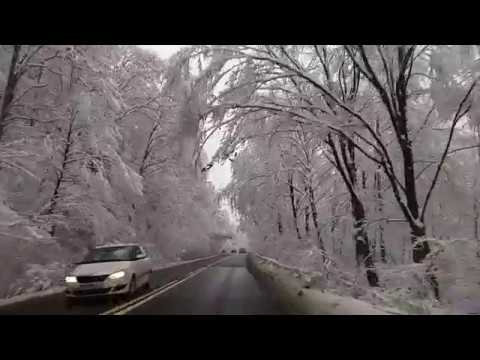 Driving to Onesti in the winter