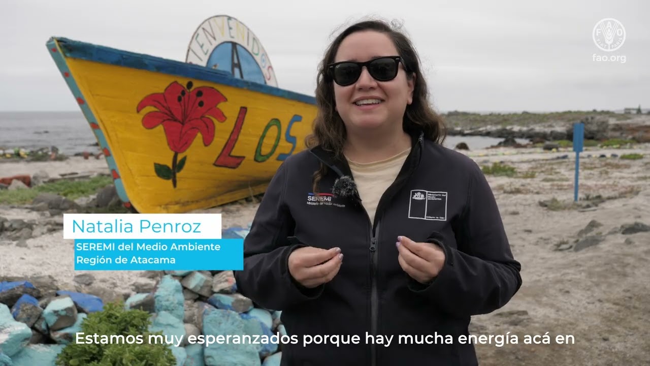 Hito con proyectos ganadores de fondos de promoción de Economía Azul en el Sitio Piloto Norte