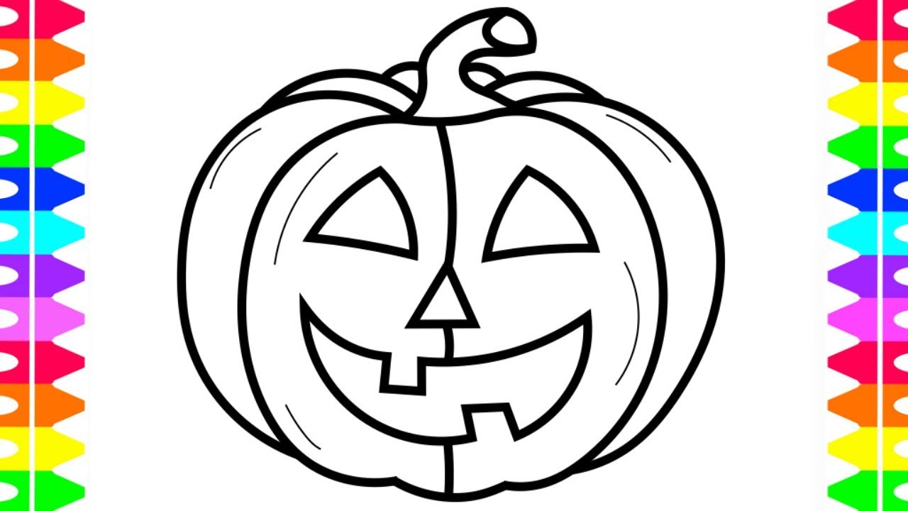 HAPPY HALLOWEEN COLORING! Learning How to Draw a Pumpkin! Coloring Book for Kids | Colored Markers