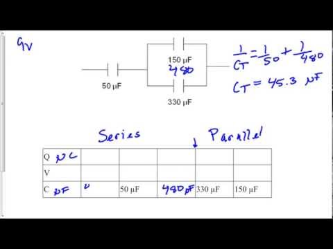 Capacitors in a Series-Parallel Combination DC Circuit