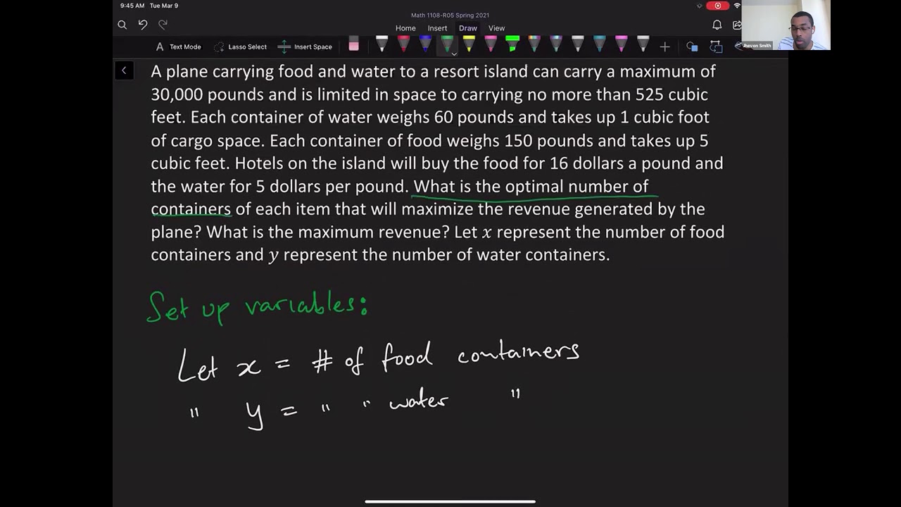 Math 1108-R05 Lecture 15 - Linear Programming with Python and Excel Solver