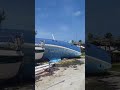 Hurricane Irma and Marie boats washed up on shore Trellis Bay 2018
